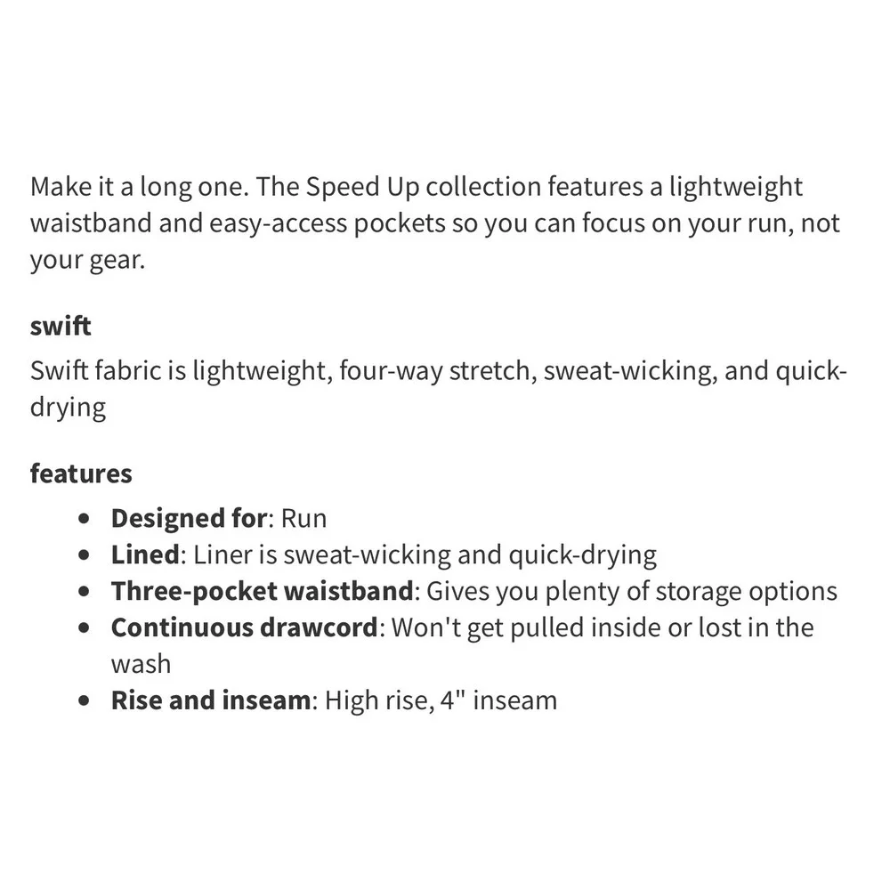 Lululemon Speed Up Lined 4